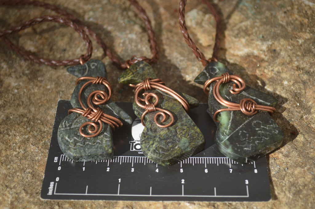 Polished Ancient Eagle Copper Wire Wrapped Pendants x 6 From Zimbabwe - Toprock Gemstones and Minerals 