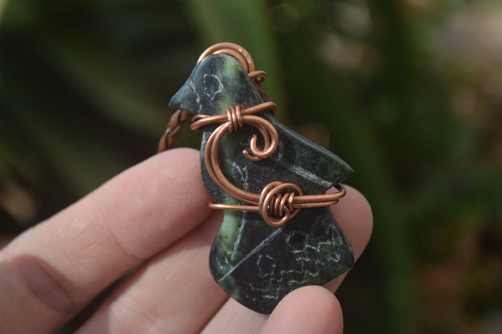 Polished Ancient Eagle Copper Wire Wrapped Pendants x 6 From Zimbabwe - Toprock Gemstones and Minerals 
