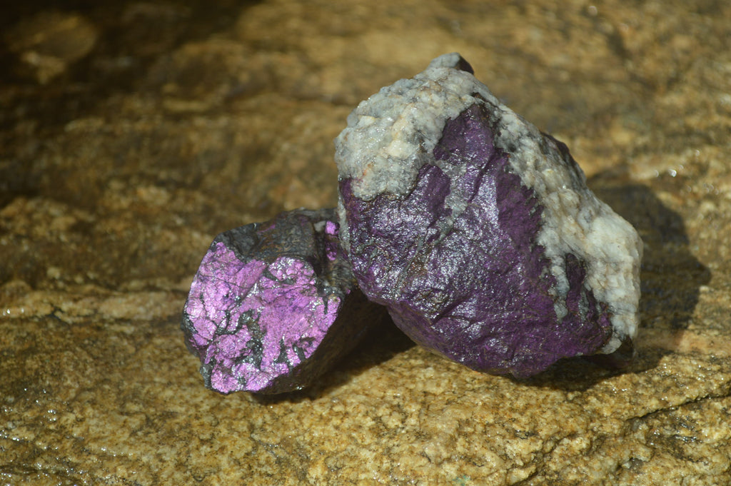 Natural Metallic Purpurite Cobbed Specimens x 12 From Erongo, Namibia - Toprock Gemstones and Minerals 