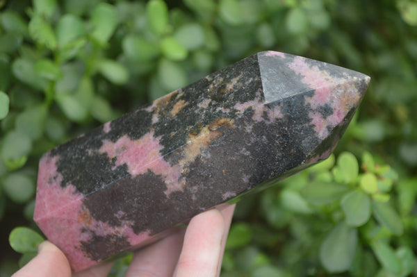 Polished Rhodonite Point-Prisms x 2 From Ambindavato, Madagascar - Toprock Gemstones and Minerals 