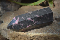 Polished Rhodonite Point-Prisms x 2 From Ambindavato, Madagascar - Toprock Gemstones and Minerals 