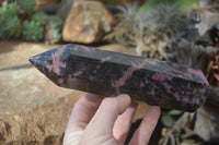 Polished Rhodonite Point-Prisms x 2 From Ambindavato, Madagascar - Toprock Gemstones and Minerals 