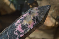 Polished Rhodonite Point-Prisms x 2 From Ambindavato, Madagascar - Toprock Gemstones and Minerals 