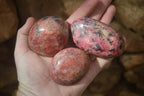 Polished Rhodonite Free Forms x 6 From Zimbabwe - Toprock Gemstones and Minerals 