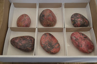 Polished Rhodonite Free Forms x 6 From Zimbabwe - Toprock Gemstones and Minerals 