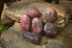 Polished Rhodonite Free Forms x 6 From Zimbabwe - Toprock Gemstones and Minerals 