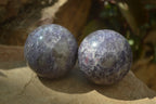 Polished Lepidolite With Rubellite Spheres x 6 From Madagascar - Toprock Gemstones and Minerals 