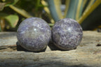 Polished Lepidolite With Rubellite Spheres x 6 From Madagascar - Toprock Gemstones and Minerals 