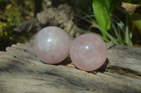 Polished Pink Rose Quartz Spheres x 4 From Ambatondrazaka, Madagascar - Toprock Gemstones and Minerals 