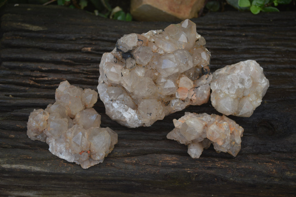Natural Smokey Quartz Clusters x 4 From Luena, Congo - Toprock Gemstones and Minerals 