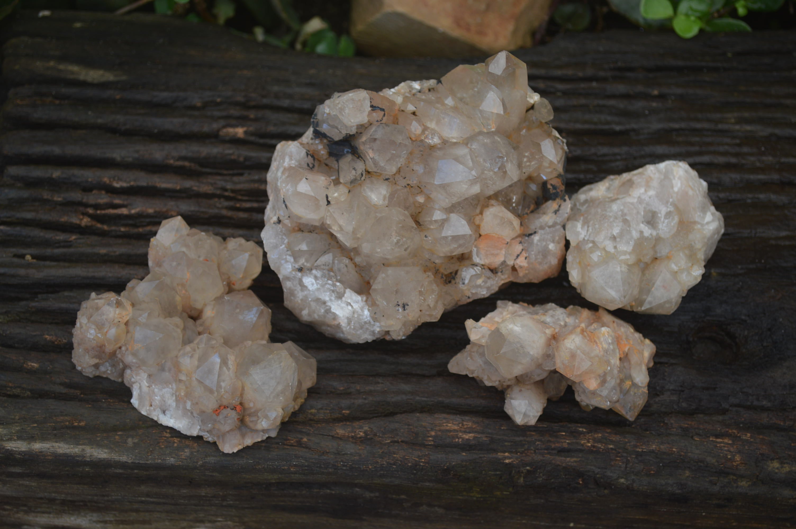 Natural Smokey Quartz Clusters x 4 From Luena, Congo - Toprock Gemstones and Minerals 