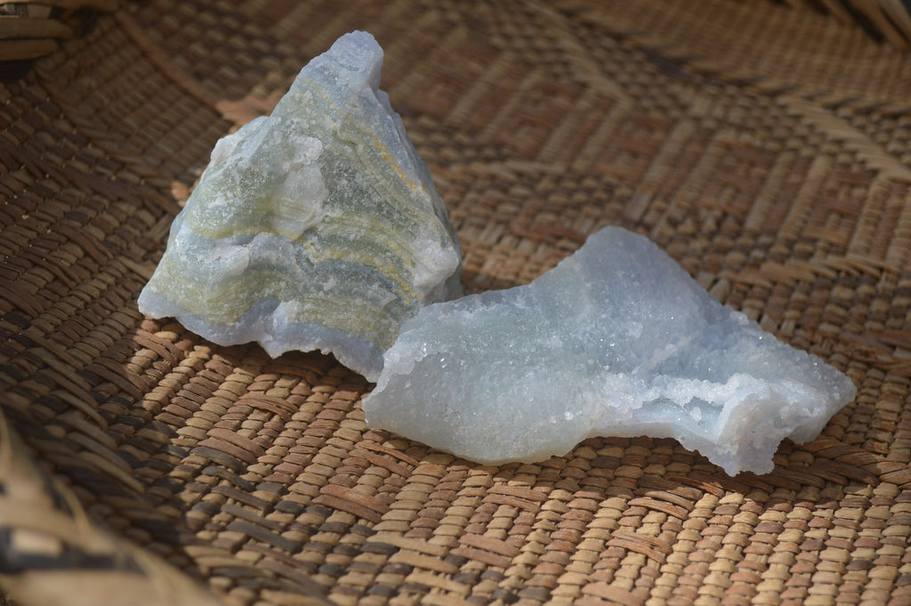 Natural Etched Blue Chalcedony Specimens x 12 From Nsanje, Malawi - Toprock Gemstones and Minerals 
