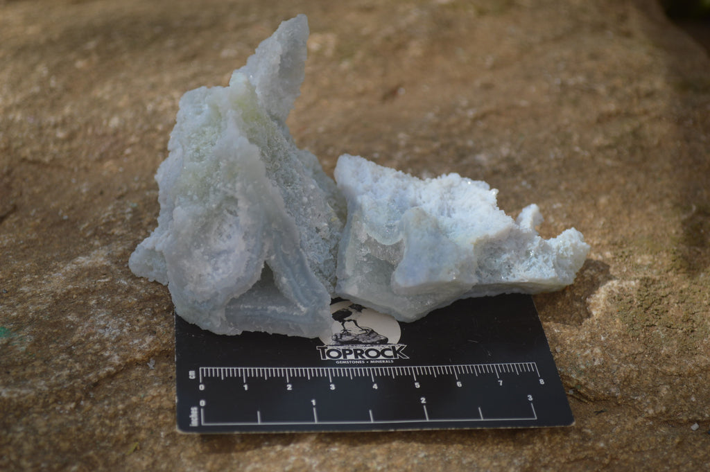 Natural Etched Blue Chalcedony Specimens x 12 From Nsanje, Malawi - Toprock Gemstones and Minerals 