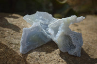 Natural Etched Blue Chalcedony Specimens x 12 From Nsanje, Malawi - Toprock Gemstones and Minerals 