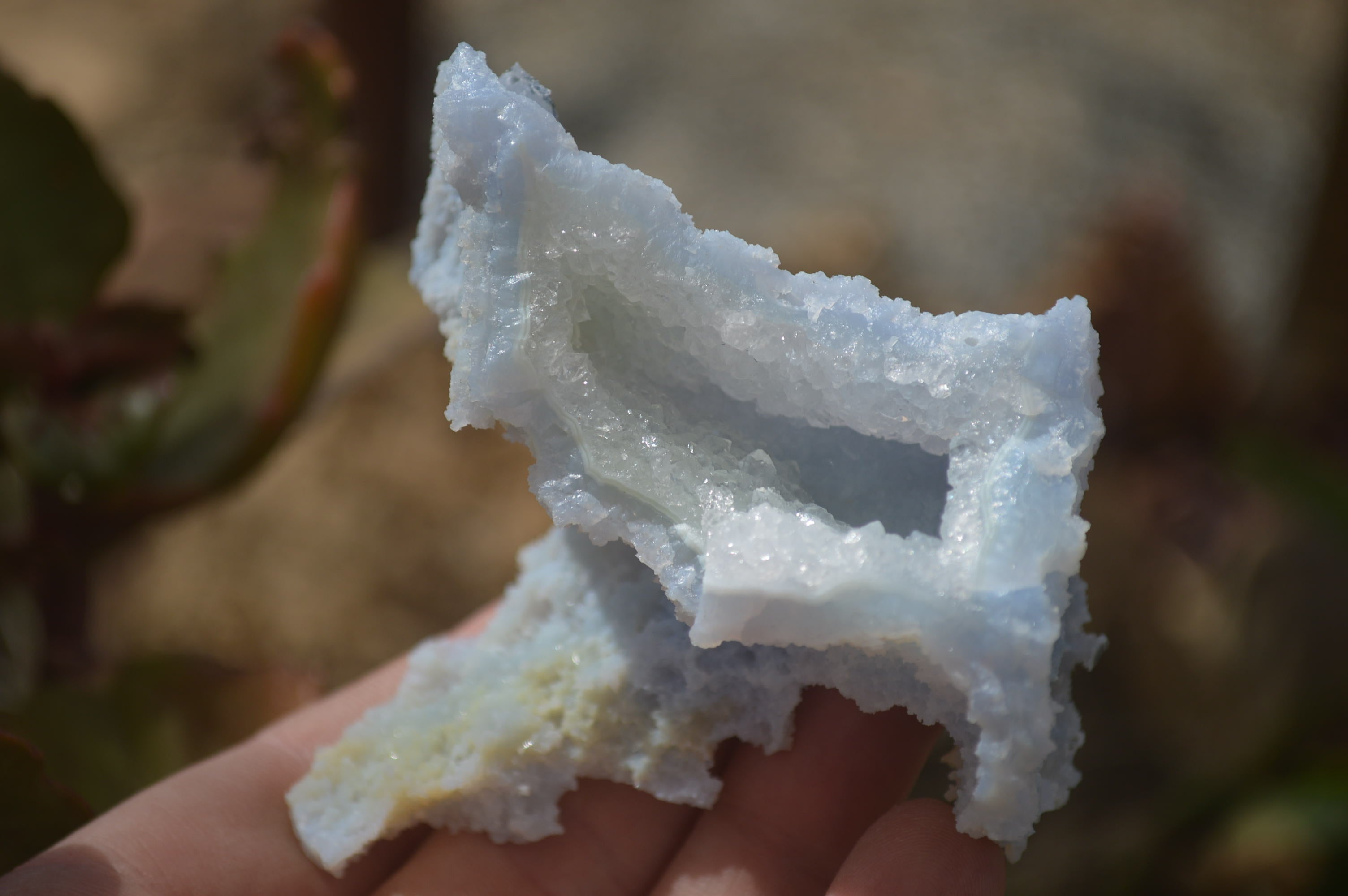 Natural Etched Blue Chalcedony Specimens x 12 From Nsanje, Malawi - Toprock Gemstones and Minerals 