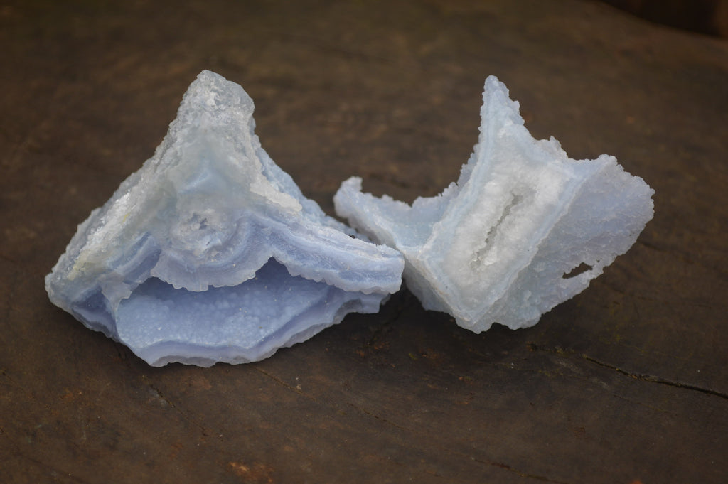 Natural Etched Blue Chalcedony Specimens x 12 From Nsanje, Malawi - Toprock Gemstones and Minerals 