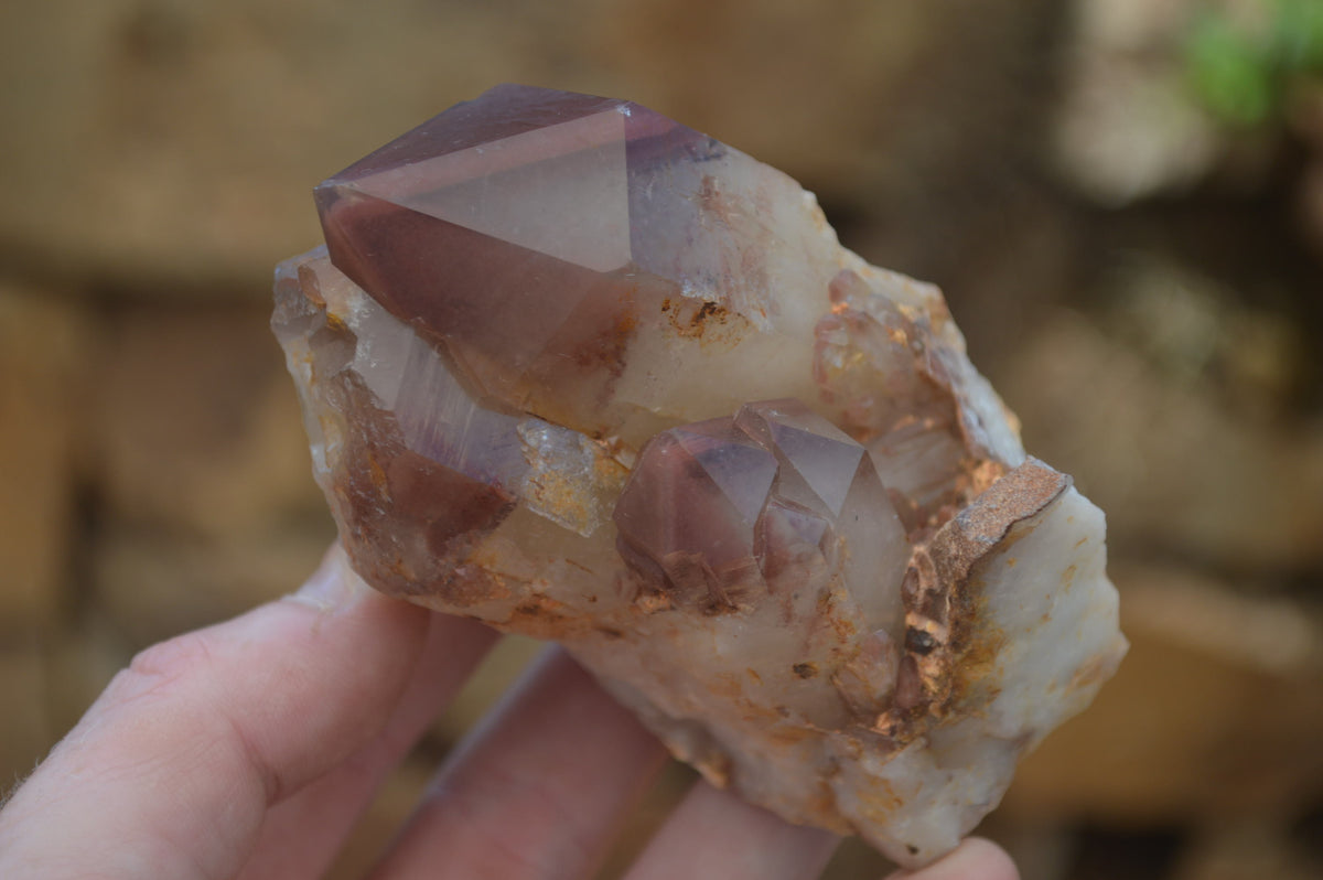Polished Hematoid Quartz Clusters x 2 From Karoi, Zimbabwe - Toprock Gemstones and Minerals 