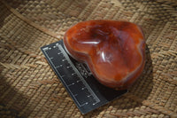 Polished Carnelian Gemstone Hearts x 6 From Madagascar