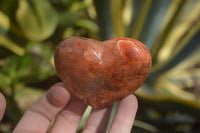 Polished Carnelian Gemstone Hearts x 6 From Madagascar