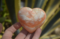 Polished Carnelian Gemstone Hearts x 6 From Madagascar