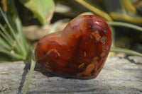 Polished Carnelian Gemstone Hearts x 6 From Madagascar