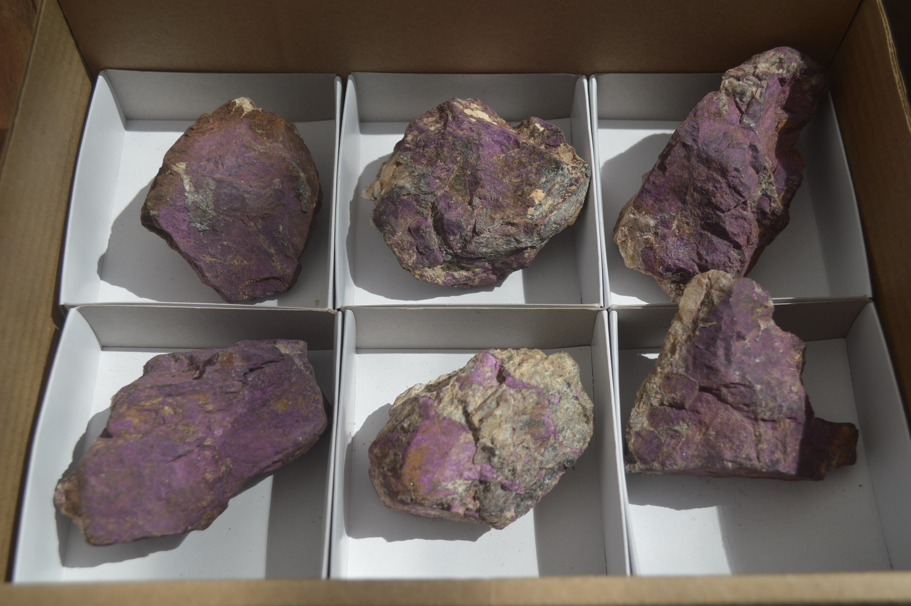 Natural Metallic Purpurite Cobbed Specimens x 6 From Erongo, Namibia - Toprock Gemstones and Minerals 