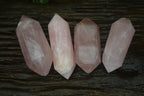 Polished Double Terminated Rose Quartz Crystals x 4 From Madagascar - Toprock Gemstones and Minerals 