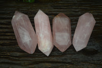 Polished Double Terminated Rose Quartz Crystals x 4 From Madagascar - Toprock Gemstones and Minerals 
