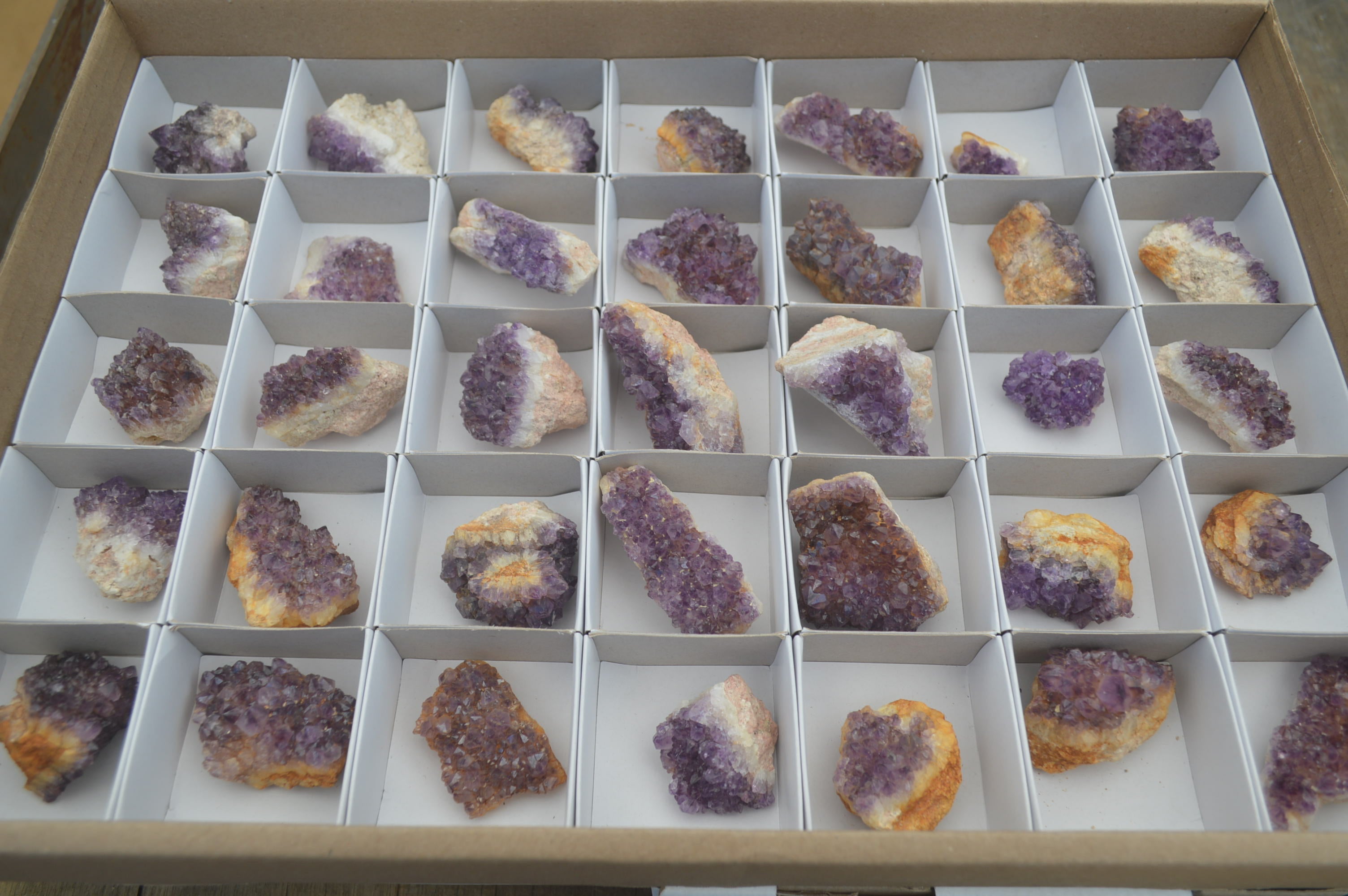 Natural Amethystos Amethyst Specimens x 35 From Kwaggafontein, South Africa - Toprock Gemstones and Minerals 