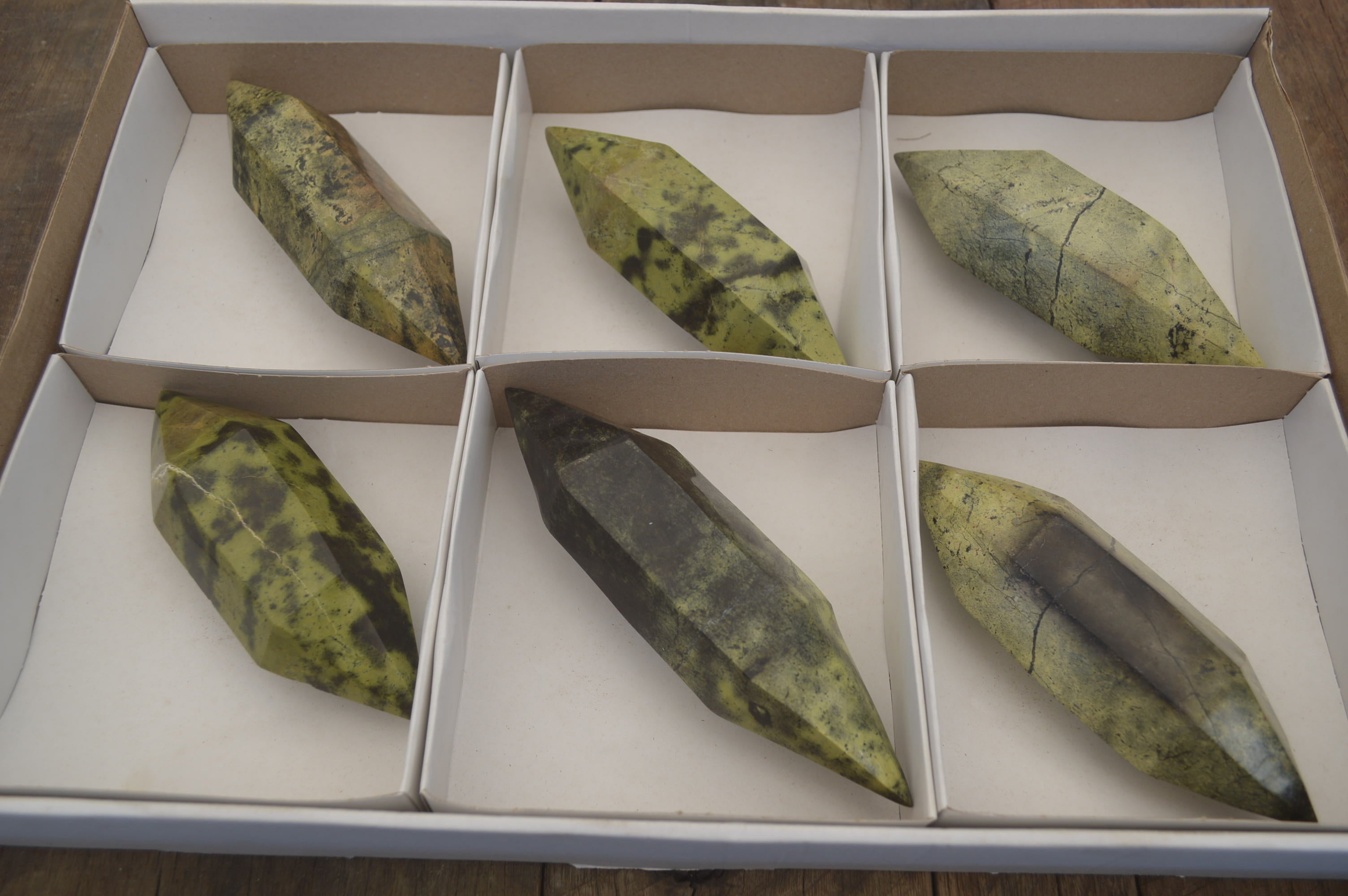 Polished Leopard Stone Standing Free Forms x 6 From Nyanga, Zimbabwe - Toprock Gemstones and Minerals 