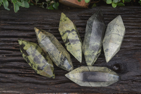 Polished Leopard Stone Standing Free Forms x 6 From Nyanga, Zimbabwe - Toprock Gemstones and Minerals 