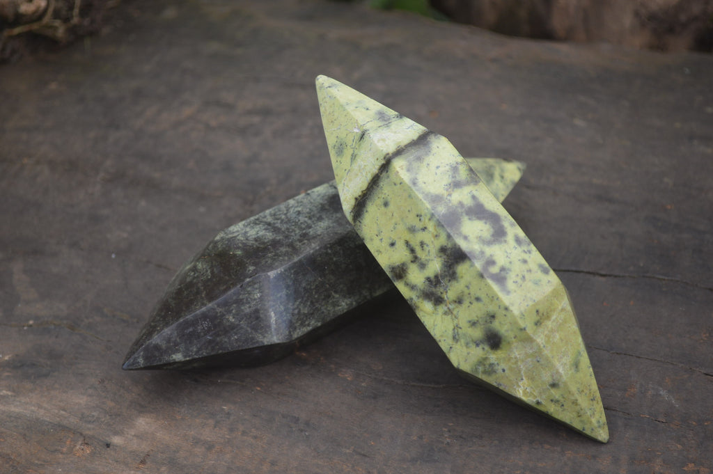 Polished Leopard Stone Standing Free Forms x 6 From Nyanga, Zimbabwe - Toprock Gemstones and Minerals 