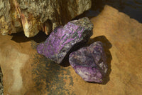 Natural Metallic Purpurite Cobbed Specimens x 12 From Erongo, Namibia