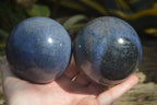 Polished Lazulite Spheres x 2 From Madagascar - Toprock Gemstones and Minerals 