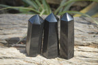 Polished Black Basalt Points & Eggs x 6 From Antsirabe, Madagascar - Toprock Gemstones and Minerals 