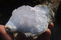Natural Blue Lace Agate Geode Specimens x 2 From Nsanje, Malawi - Toprock Gemstones and Minerals 