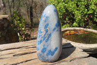 Polished Blue Spinel Spotted Quartz Standing Free Form x 1 From Madagascar - Toprock Gemstones and Minerals 