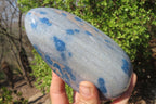 Polished Blue Spinel Spotted Quartz Standing Free Form x 1 From Madagascar - Toprock Gemstones and Minerals 
