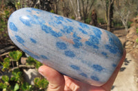 Polished Blue Spinel Spotted Quartz Standing Free Form x 1 From Madagascar - Toprock Gemstones and Minerals 