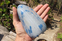 Polished Blue Spinel Spotted Quartz Standing Free Form x 1 From Madagascar - Toprock Gemstones and Minerals 