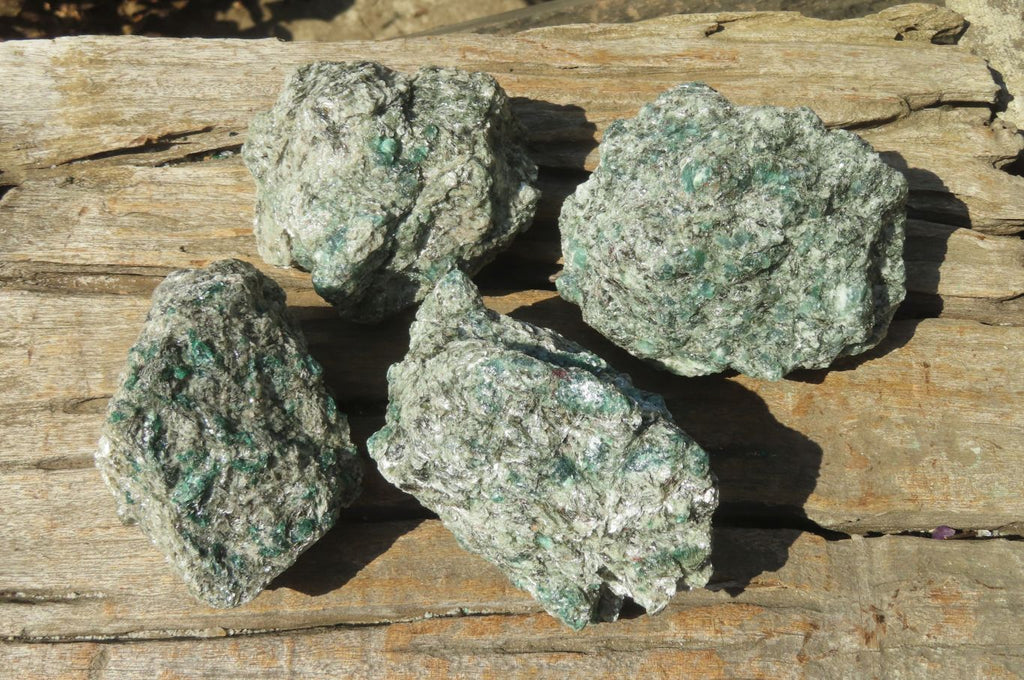 Natural Rare Emerald Mica In Matrix Cobbed Specimens x 4 From Mutoko, Zimbabwe - Toprock Gemstones and Minerals 