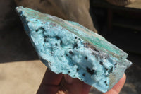 Natural Drusy Coated Chrysocolla Specimens x 4 From Congo - Toprock Gemstones and Minerals 