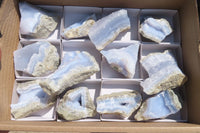 Natural Etched Blue Chalcedony Specimens x 12 From Malawi - Toprock Gemstones and Minerals 