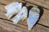 Natural Etched Blue Chalcedony Specimens x 12 From Malawi - Toprock Gemstones and Minerals 