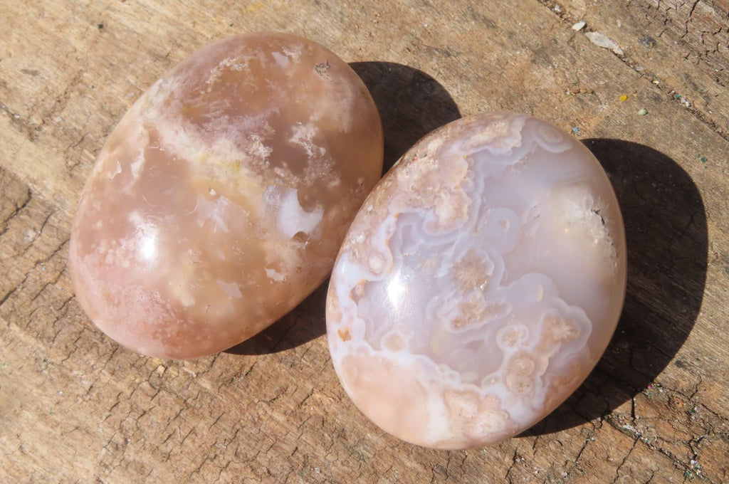 Polished Ocean Flower Agate Palm Stones x 12 From Antsahalova, Madagascar - Toprock Gemstones and Minerals 