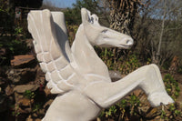 Polished White Marble Pegasus Carving x 1 From Zimbabwe - Toprock Gemstones and Minerals 