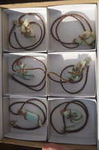 Polished Blue Smithsonite Copper Wire Wrapped Pendants x 6 From Congo - Toprock Gemstones and Minerals 