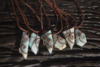 Polished Blue Smithsonite Copper Wire Wrapped Pendants x 6 From Congo - Toprock Gemstones and Minerals 