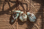 Polished Blue Smithsonite Copper Wire Wrapped Pendants x 6 From Congo - Toprock Gemstones and Minerals 