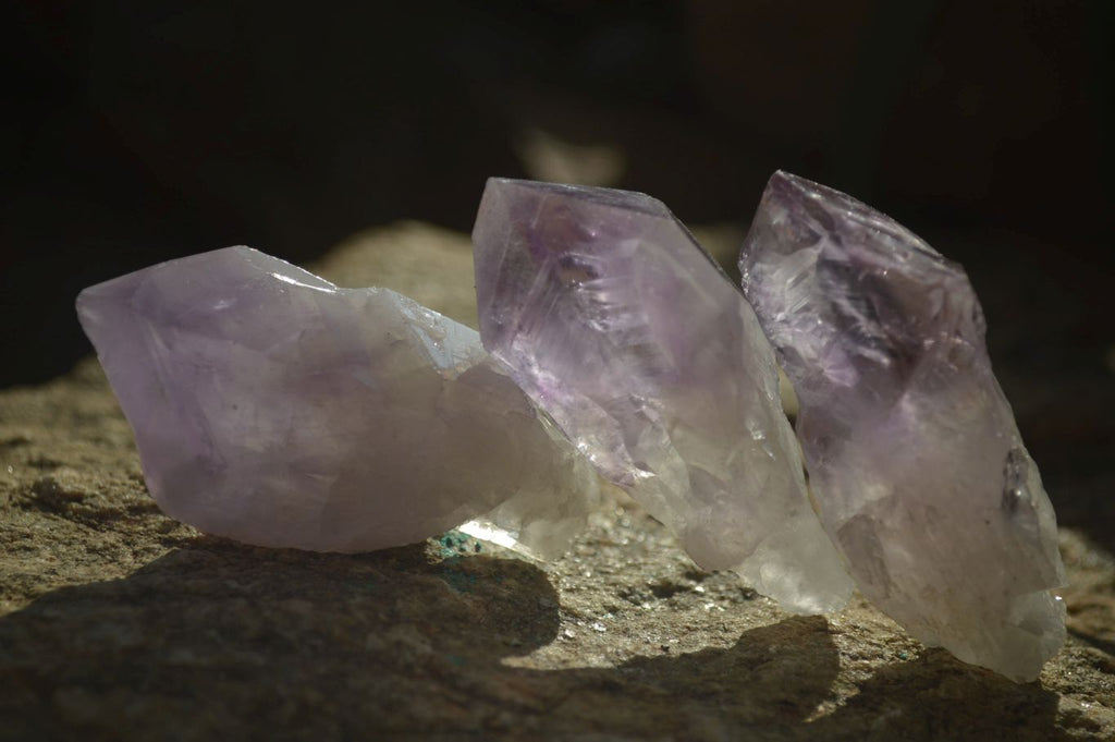 Natural Jacaranda Amethyst Single Crystals x 35 From Zambia - Toprock Gemstones and Minerals 